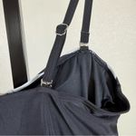 Retro Swim Ruched One Piece Tummy Control Bathing Suit Black White Pool Beach Size L Photo 4