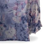 Vintage Tess Button Up Blouse 12 Fairy Silk Blue Photo 4