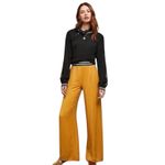 Anthropologie Seen Worn Kept Yellow Gold Polka Dot Palazzo Wide Leg Resort Pants Size 8 Photo 0