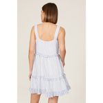 Rails  Blue White Scoop Neck Linen Blend Ruffled Tiers Sandy A-Line Dress Size S Photo 1