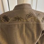 Chico's Gold Metallic Embroidered Jean Jacket Size 1 (Med 8/10) Photo 4