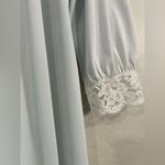Vintage 1970s Shadowline Baby Blue Lace Trim Nylon Robe Small Long Lingerie Photo 1