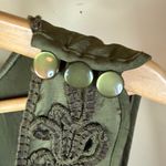 Tracy Reese New York Olive Green Dress Sleeveless Embellished Size 6 Shift Photo 4