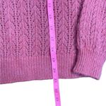 Marine layer Evelyn Pullover Pink Mineral Red Pointelle Knit Alpaca Small Photo 7