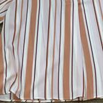 Bobeau STUDIO B by  top shirt tunic size 2X stripes v neck pink brown Photo 4