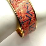 Lilly Pulitzer coral and gold tone nautical pattern bangle bracelet Photo 7