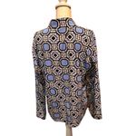 IBKUL Women's XL 1/4 Zip Pullover Geometric Print Blue Black UPF 50+ Cooling Top Photo 1