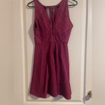 Free People  Miss Connections Magenta Lace Cutout Mini Dress Size 4 Fit Flare Photo 2