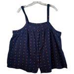Caslon  Navy Blue Floral Print Button Front Tank Top Women's XL Photo 0