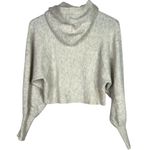 ZARA  Oversized Crop Wool Blend Long Sleeve Stretch Knit Hoodie Sweater S Cream Photo 10