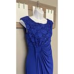 Connected Apparel Pullover Royal Blue Gown with Sequins and Laced Upper-Size 6 Photo 4