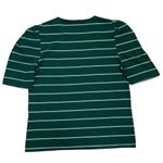 Rebecca Taylor  Green and White Striped Short Sleeve Tee Photo 1