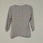 J. McLaughlin Catalina Cloth Circle Geo Print V-neck 3/4 Sleeve Top Blue Small Photo 1