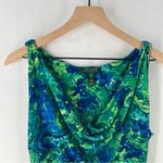 Ralph Lauren Lauren Watercolor Floral Paisley Cowl Neck Ruched Sleeveless Dress Photo 1