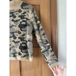 Fate DailyLook Cream Camo Mock Neck Long Sleeve Fuzzy Sweater Women’s Small​ Black Photo 2