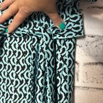 Aryeh  Teal and Black Abstract Dress size Large with optional sash‎ for cinching Photo 10