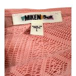 Miken Women's Swim Cover Up Coral Orange Crochet Detail V Neck Size L Size L Photo 2
