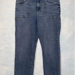 Sincerely Jules Faded Blue Denim Elastic Waist Straight Leg Mom Jeans Size 11 Photo 0