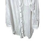 Victoria's Secret White Long Sleeve Button Up Sleep Shirt Shimmer XL Photo 2