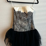 Sugar Thrillz Black and Cream Lace Mini Dress Size XXS Photo 0