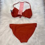 Aerie American Eagle  Rust and Coral Bikini Set Size L Photo 3