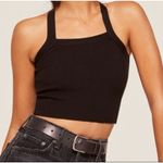 Reformation ✨ Lyra Black Ribbed Cropped Sz Medium Top✨ Photo 1
