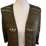 Womens Boho Hippie Crochet Open Front Kimono Cardigan Size L Beach Festival Green Size L Photo 1