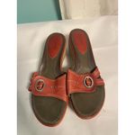 Clarks  Artisan Red Leather Rope Wedge Sandal Slides  Buckle Size 10M Bin2 Photo 1