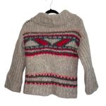 Free People Tan Fair Isle Alpaca Chunky Knit Turtleneck Sweater Photo 6