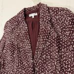 Free People  Maggie Floral Linen Blazer Jacket Women’s 6 Burgundy Boho Corpcore Photo 5