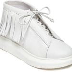 Hollie Watman women white leather fringe platform moccasin sneakers Size9.5 Size 9.5 Photo 4