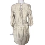 H&M New  Beige V-Neck Knee Length Dress S Balloon Sleeves Party Boho Cream Green Photo 5