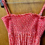 Solid & Striped  Willow Floral Midi Dress Smocked Candy Red Watermelon Large L Photo 8