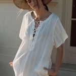 Capulet Veronica shift dress in white with embroidery and laced up grommets boho Photo 2