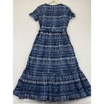 J Crew Blue White Tie Waist Maxi Dress Tiered Skirt Short Sleeve V Neck Size 6 Photo 11