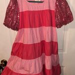 Fantastic Fawn  Pink Sequin Sleeve Dress size small EUC Photo 0