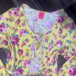 Torrid  Floral Yellow Long Sleeve Crop Top Photo 4