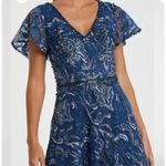 Mac Duggal NWOT  Navy Embellished Illusion Butterfly Sleeve A-Line Gown size 14 Photo 1