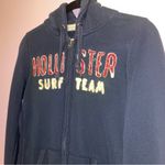 Hollister  Y2K Navy Blue Zip-Up Hoodie Sweater Women Size M Embroidered Logo Photo 1