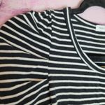 Rebecca Minkoff BLACK WHITE STRIPED SHIRRED SHOULDER DRESSY BASIC TEE XS Photo 2