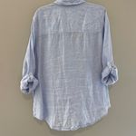 Sigrid Olsen  Light Blue 100% Linen V-Neck Button Down Lagenlook Shirt Top 2X Photo 4