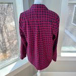 Tommy Hilfiger Navy Blue Red Windowpane Plaid Flannel Button Down Shirt Large Photo 3