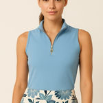 Spartina 449 ♨️ Serena Half-Zip Pique Top — Azure (Sleeveless) Size XXS NEW 💛 Photo 0