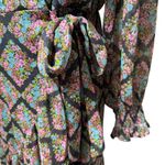 LC Lauren Conrad Lauren Conrad Floral Print Maxi Dress Black Sheer Overlay Long Sleeve‎ Wrap Boho Photo 3