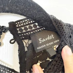 Bardot Women’s US4/XS Black Lace Panel Blouse Bell Sleeves Keyhole Neckline Photo 3