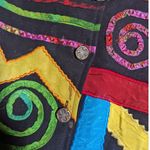 Vtg 1990s Daniel K Black Colorful Neon Geometric Patchwork Cotton Jacket Sz M Size M Photo 2