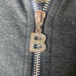 BCBGMAXAZRIA Gray Zip-Up Hoodie Sweatshirt Women’s Size M Studded Detail Casual Photo 2