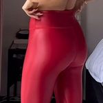 Noli Cherry Liquid Red Shiny Leggings Photo 0