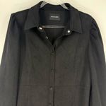 Dolce Cabo Faux Suede Snap Front Collared Jacket Puff Sleeve Black Size Large Photo 1