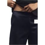 Anthropologie Silky Satin High Rise Tapered Navy Crop Pants Chic blue Size 6 Photo 3